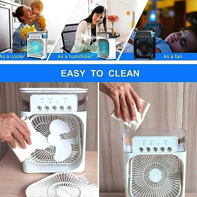 Air Cooler Fan - Small AC Quiet Personal Air Cooler, USB Powered Mini Desktop Cooling Misting Fan, 1 | 2 | 3 Timer with 3 Speeds for Office, Home, Room, Desk and Car